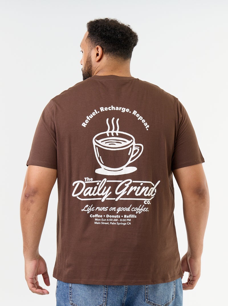 T-shirt en jersey imprimé à manches courtes Marron - Kiabi