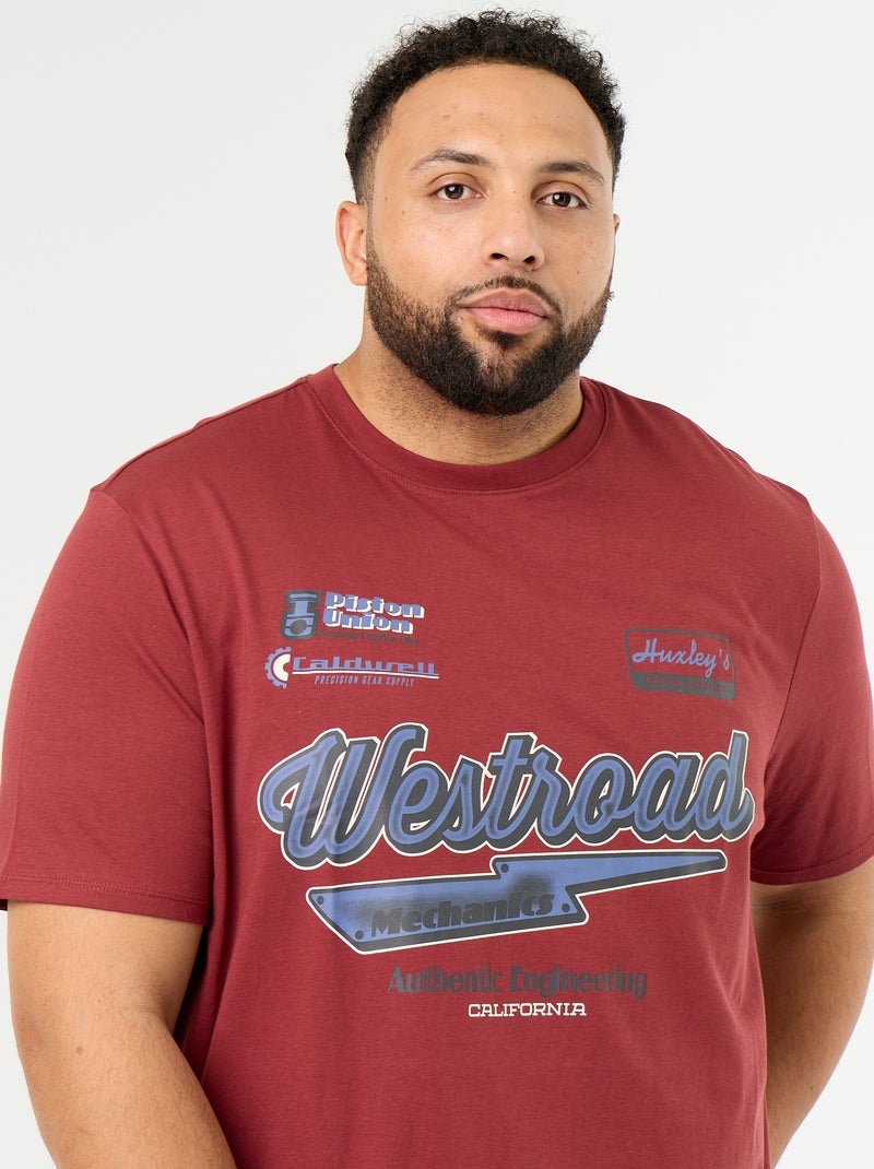 T-shirt en jersey imprimé à manches courtes Rouge - Kiabi