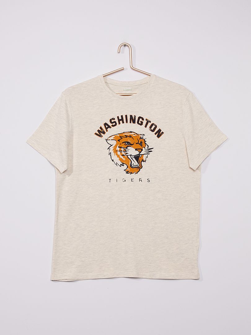 T-shirt en jersey imprimé blanc tigers - Kiabi