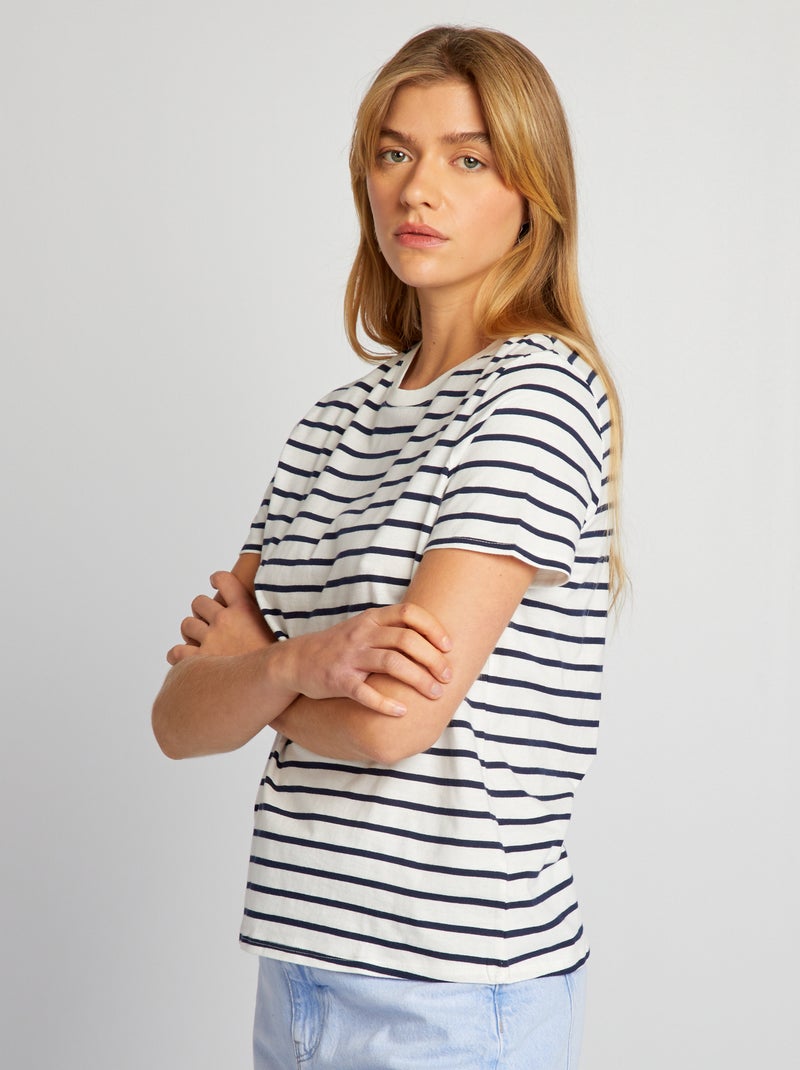 T-shirt en jersey imprimé Blanc - Kiabi