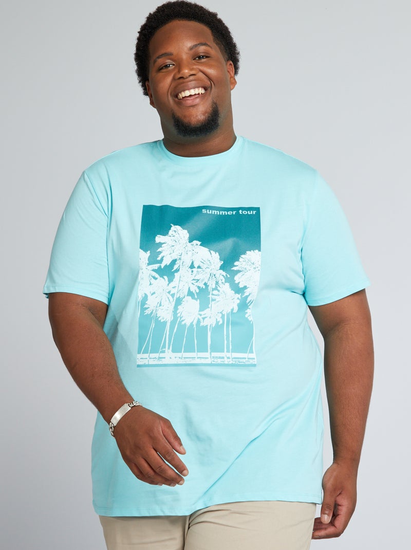 T-shirt en jersey imprimé Bleu - Kiabi