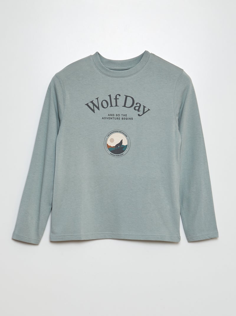 T-shirt en jersey imprimé Bleu - Kiabi