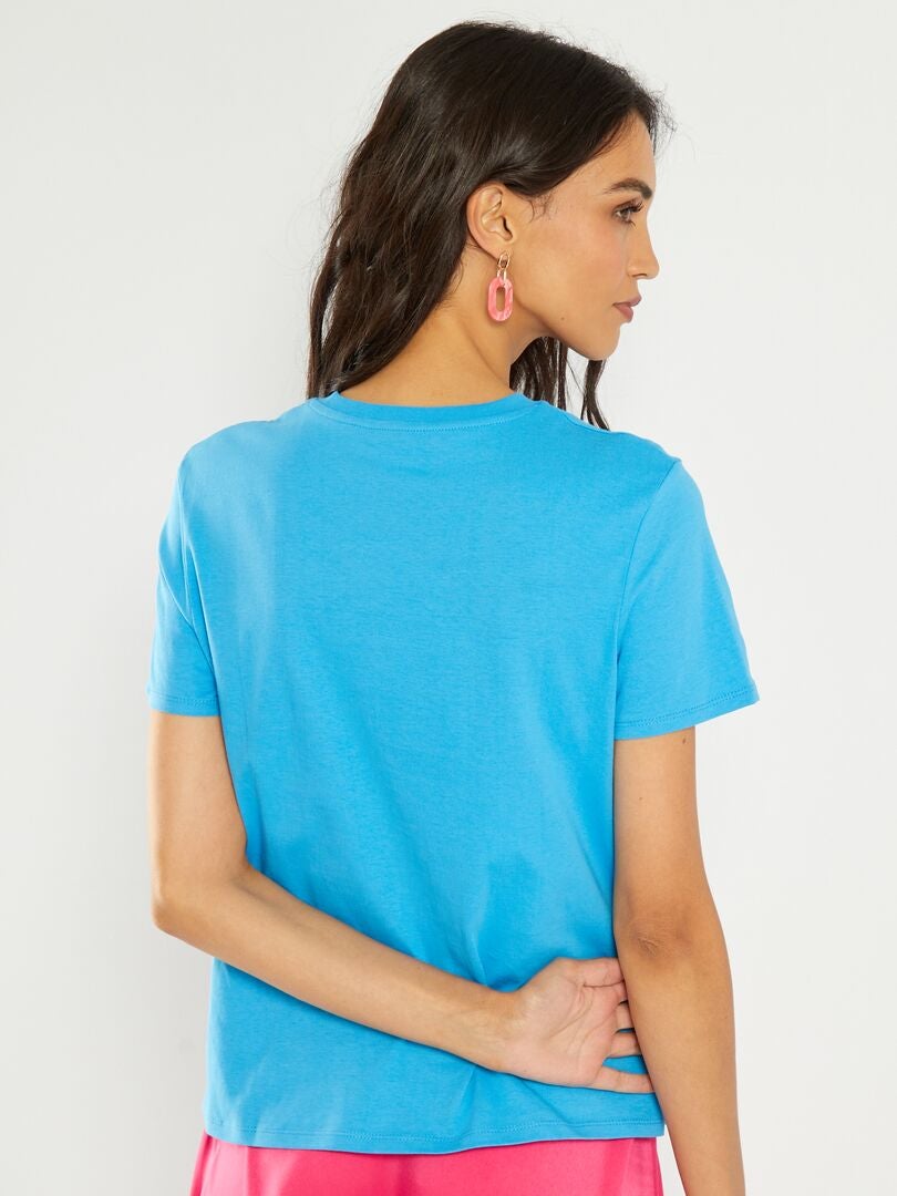 T-shirt en jersey imprimé Bleu - Kiabi