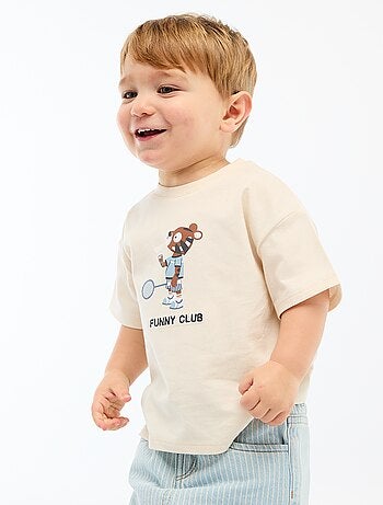 T-shirt en jersey imprimé manches courtes