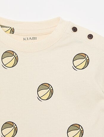 T-shirt en jersey imprimé manches courtes