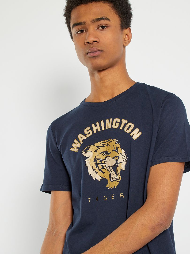 T-shirt en jersey imprimé marine tigers - Kiabi