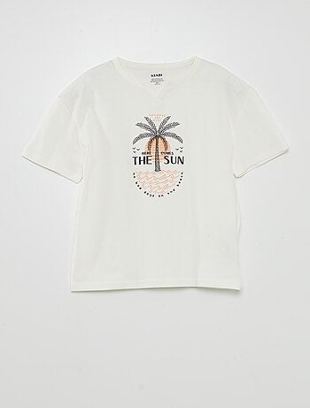 T-shirt en jersey imprimé 'palmiers'