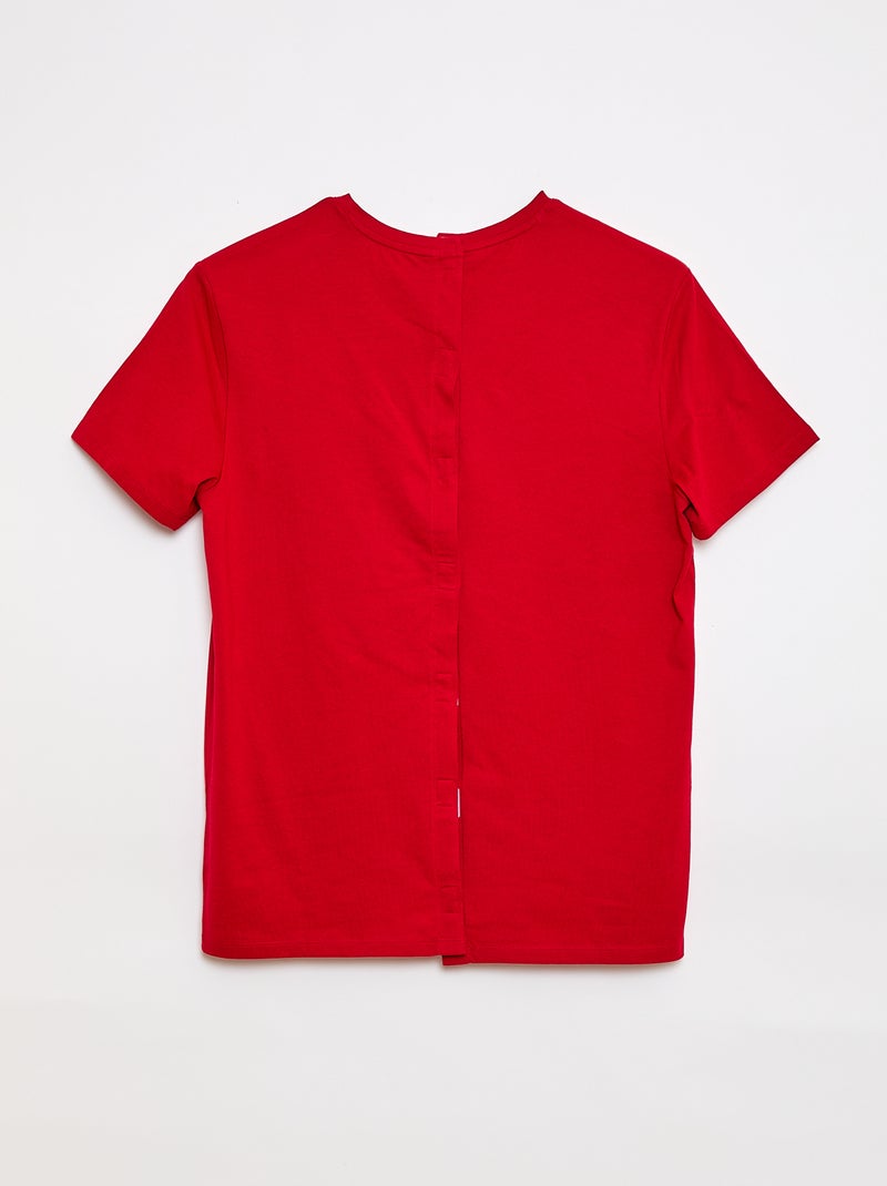 T-shirt en jersey imprimé pour homme à col rond Rouge - Kiabi