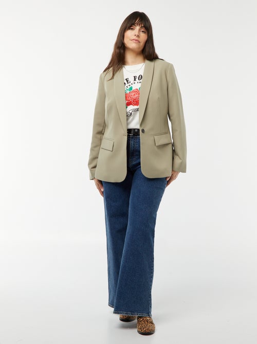 T-shirt en jersey imprimé 'rose' devant - Kiabi