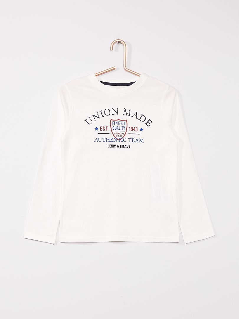 T-shirt en jersey imprimé 'Union Made' beige - Kiabi