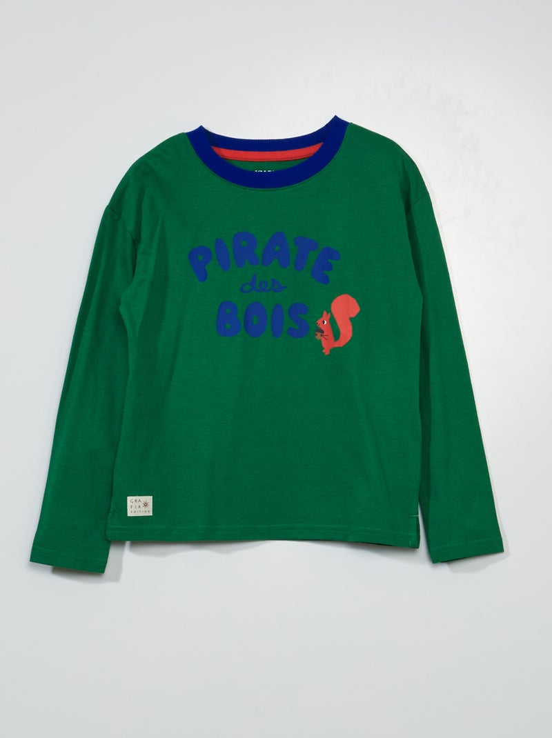 T-shirt en jersey imprimé Vert - Kiabi