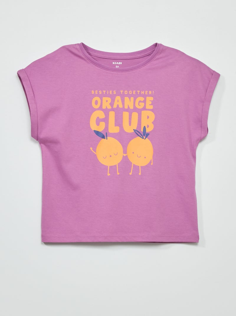 T-shirt en jersey imprimé Violet - Kiabi