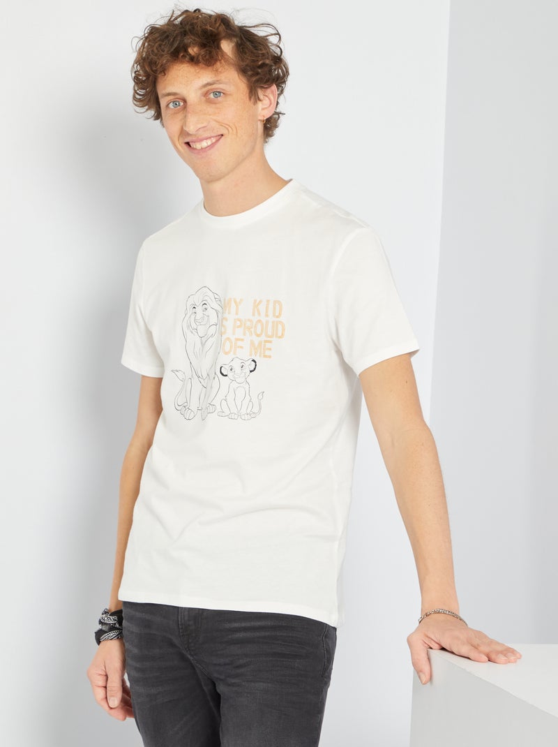 T-shirt en jersey 'le roi lion' BLANC - Kiabi