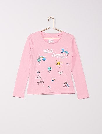 T-shirt en jersey 'Licornes et arcs-en-ciel'