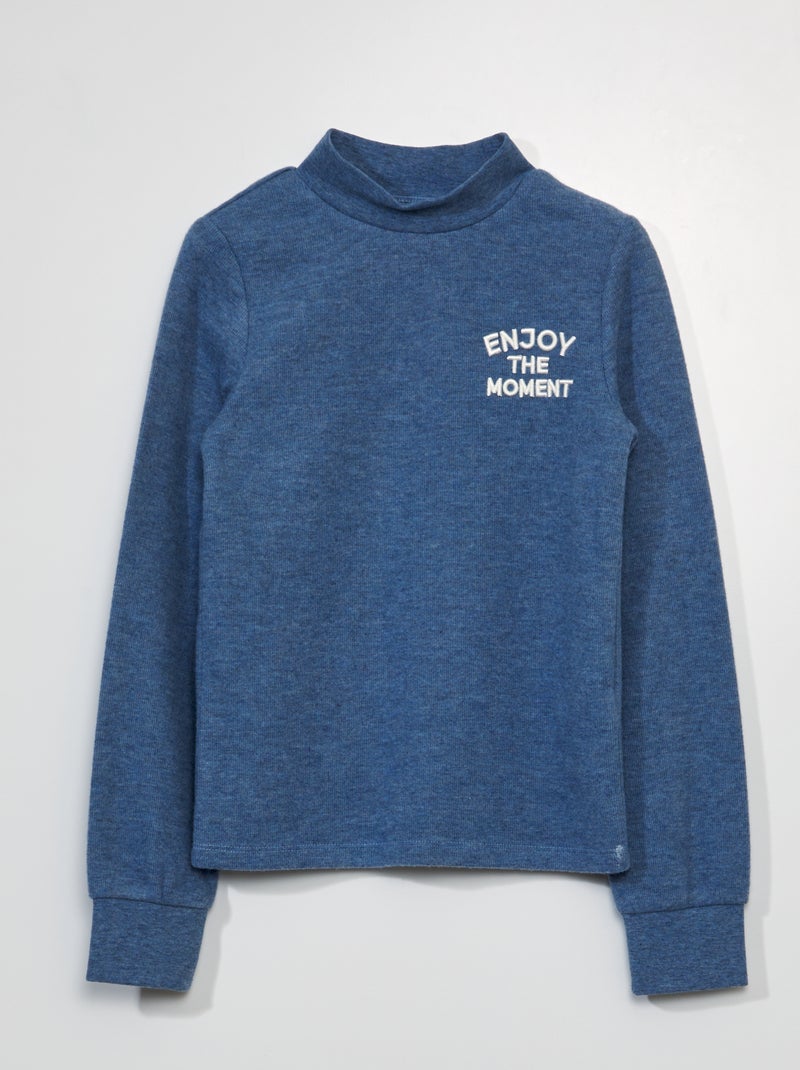 T-shirt en jersey lourd Bleu - Kiabi