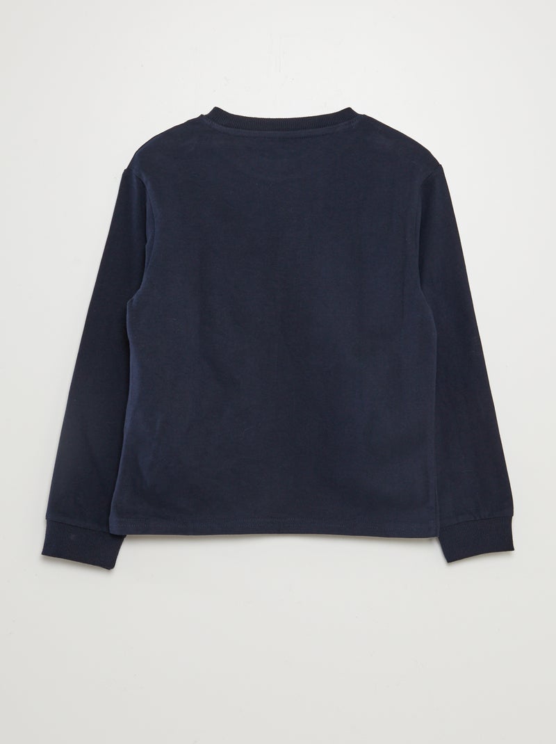 T-shirt en jersey lourd Bleu marine - Kiabi