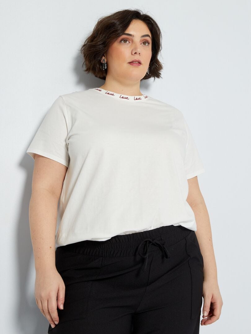 T-shirt en jersey  'Love' blanc - Kiabi