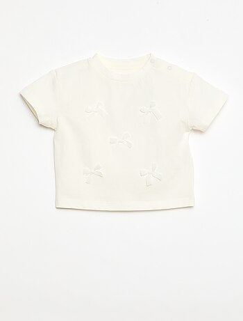 T-shirt en jersey manches courtes avec nœuds fantaisies