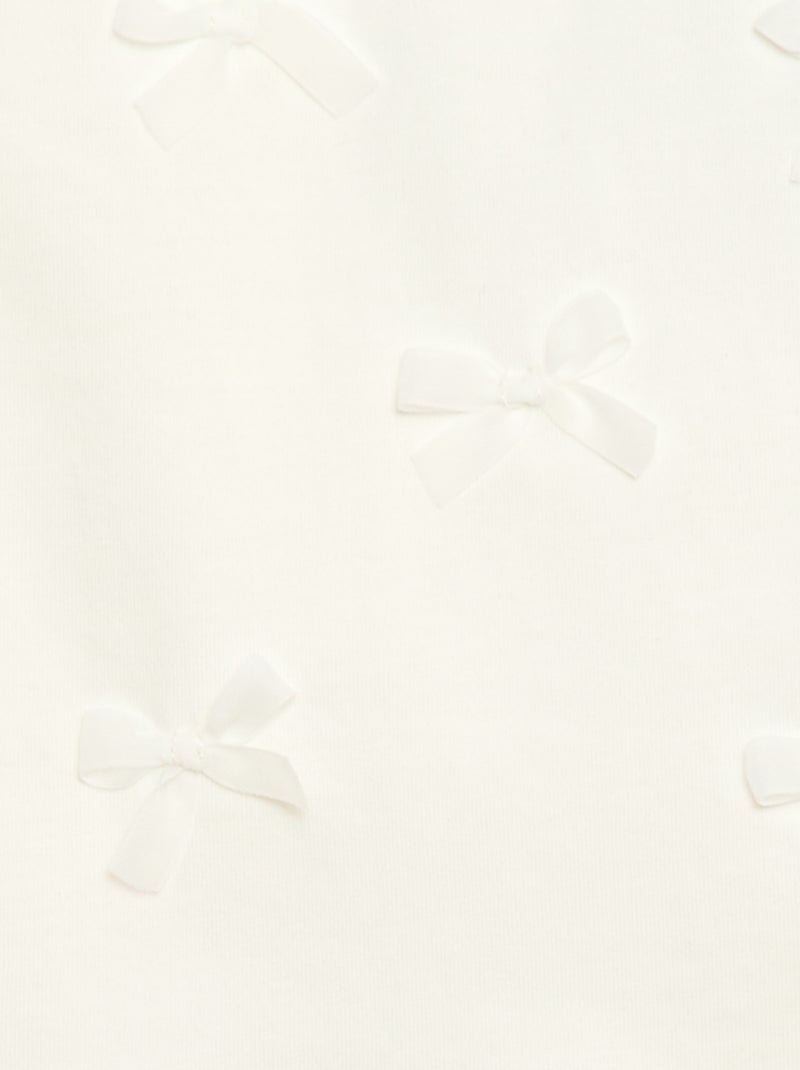 T-shirt en jersey manches courtes avec nœuds fantaisies Blanc - Kiabi