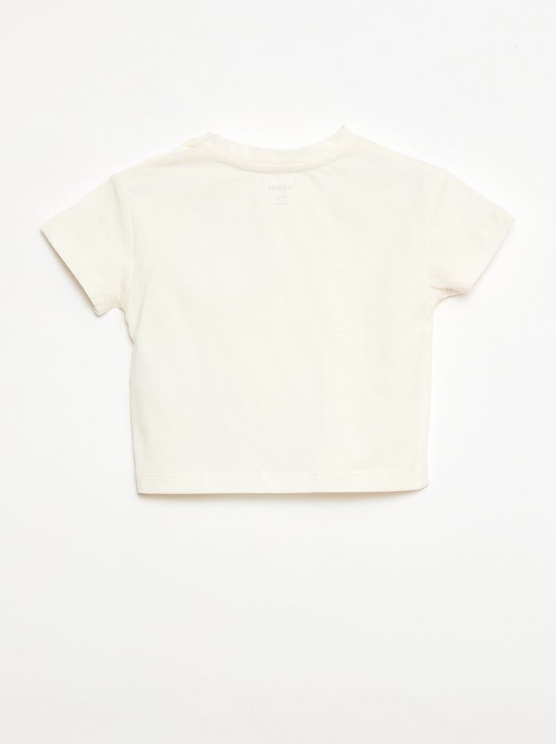 T-shirt en jersey manches courtes avec nœuds fantaisies Blanc - Kiabi