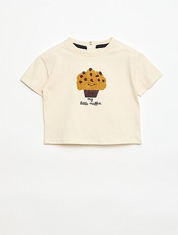 T-shirt en jersey manches courtes avec poche poitrine imprimé