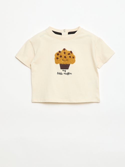 T-shirt en jersey manches courtes avec poche poitrine imprimé - Kiabi
