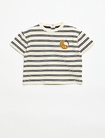 T-shirt en jersey manches courtes avec poche poitrine imprimé