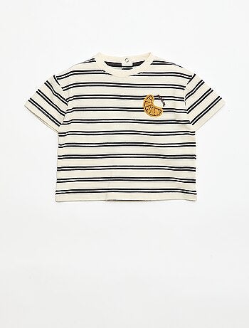 T-shirt en jersey manches courtes avec poche poitrine imprimé