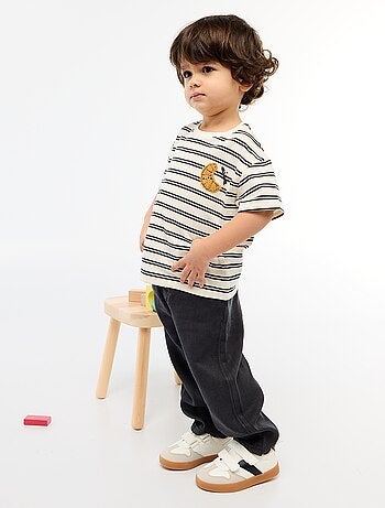 T-shirt en jersey manches courtes avec poche poitrine imprimé