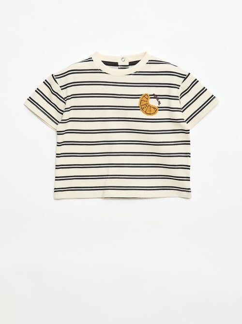 T-shirt en jersey manches courtes avec poche poitrine imprimé - Kiabi