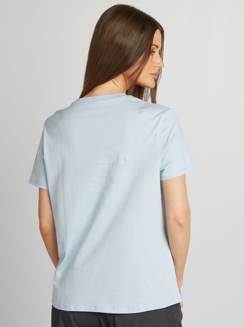 T-shirt en jersey manches courtes BLEU - Kiabi