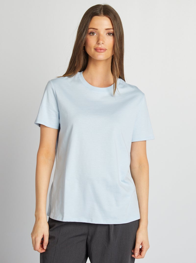 T-shirt en jersey manches courtes BLEU - Kiabi