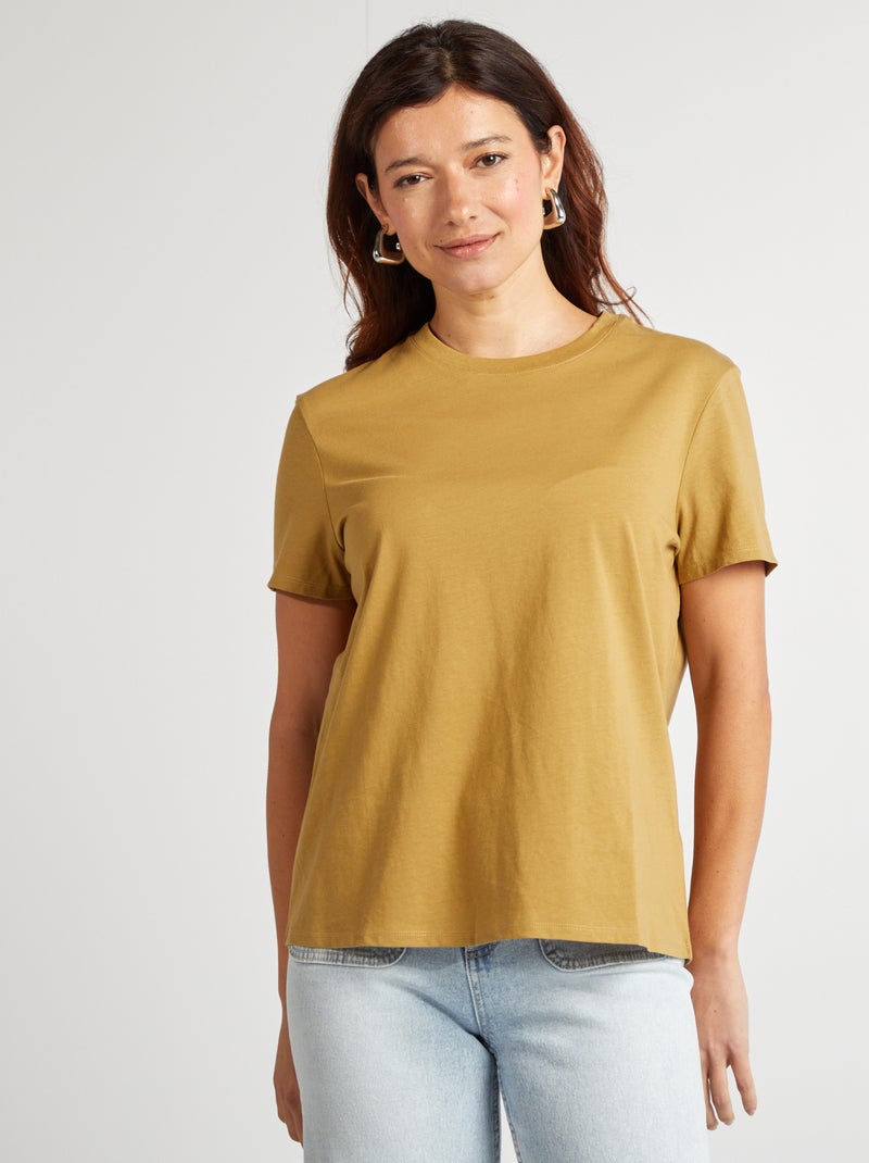 T-shirt en jersey manches courtes Bronze - Kiabi