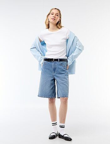 T-shirt en jersey manches courtes côtelé