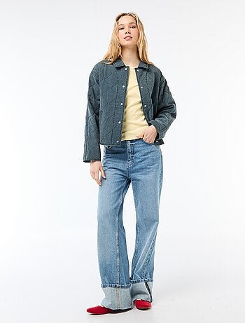 T-shirt en jersey manches courtes côtelé