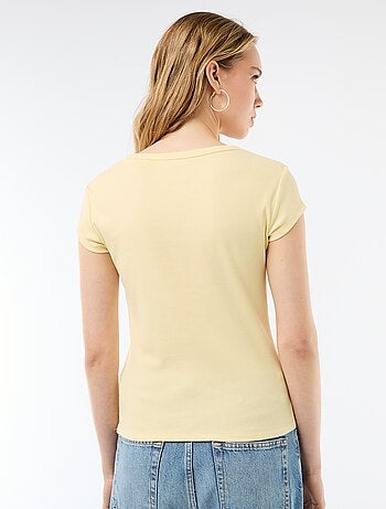 T-shirt en jersey manches courtes côtelé