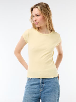T-shirt en jersey manches courtes côtelé
