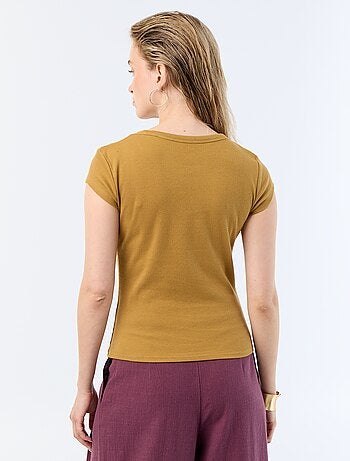 T-shirt en jersey manches courtes côtelé