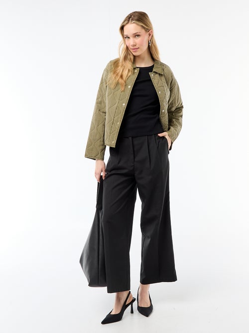 T-shirt en jersey manches courtes côtelé - Kiabi