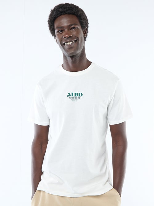 T-shirt en jersey manches courtes imprimé recto/verso - Kiabi