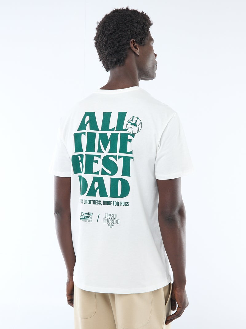 T-shirt en jersey manches courtes imprimé recto/verso Blanc - Kiabi
