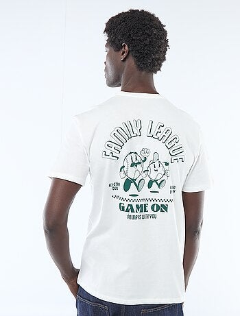 T-shirt en jersey manches courtes imprimé recto/verso