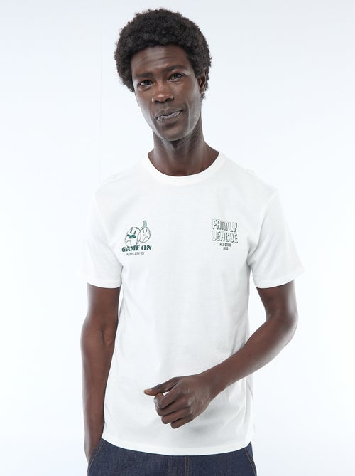 T-shirt en jersey manches courtes imprimé recto/verso - Kiabi