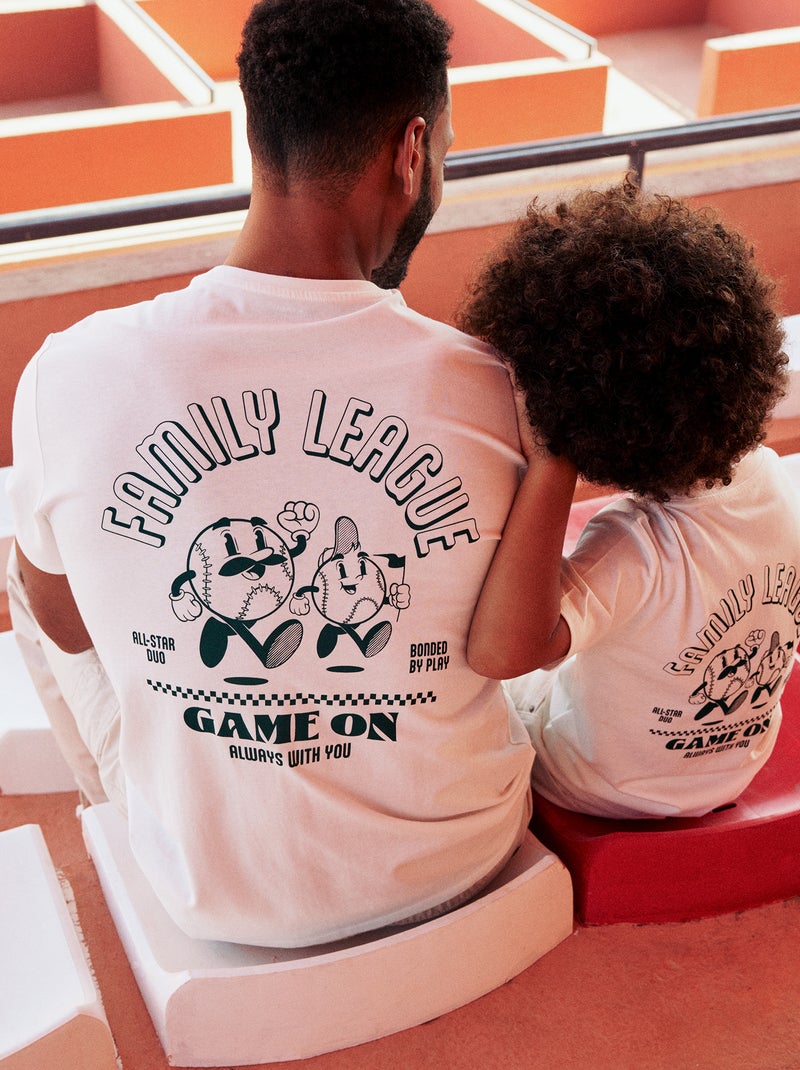 T-shirt en jersey manches courtes imprimé recto/verso Blanc - Kiabi