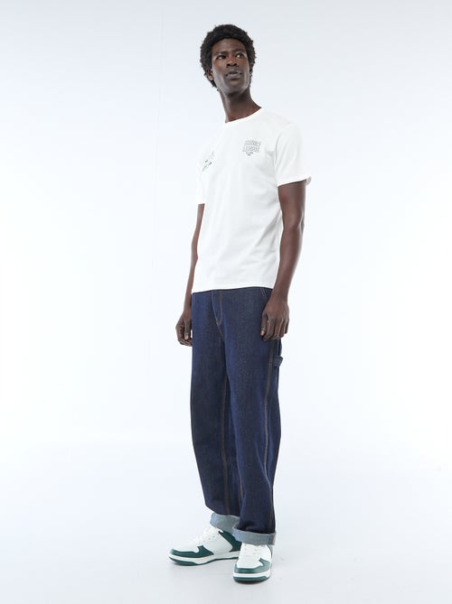 T-shirt en jersey manches courtes imprimé recto/verso - Kiabi