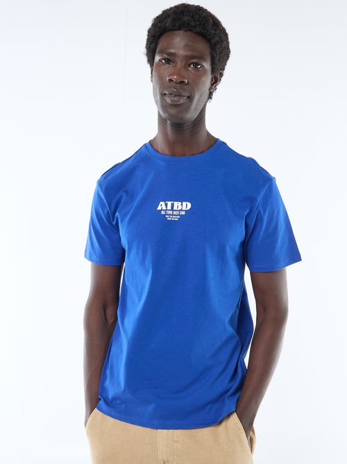 T-shirt en jersey manches courtes imprimé recto/verso - Kiabi
