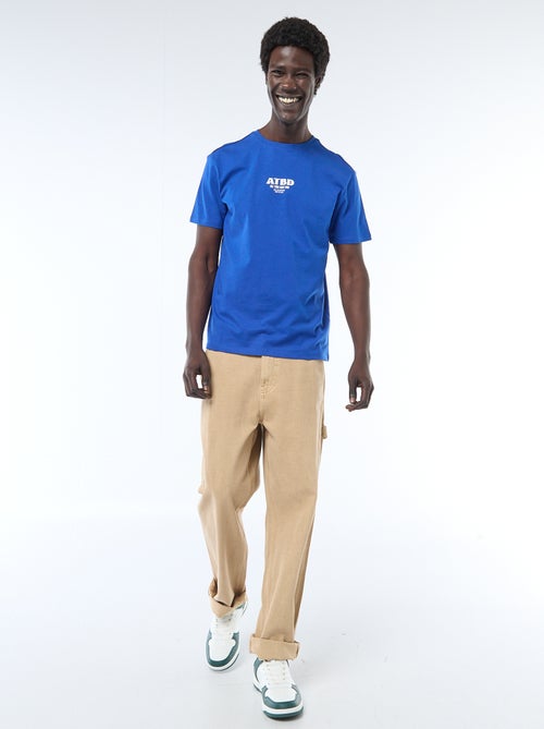 T-shirt en jersey manches courtes imprimé recto/verso - Kiabi