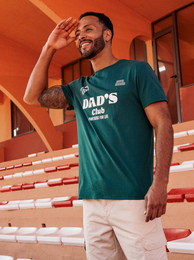 T-shirt en jersey manches courtes imprimé recto/verso Vert - Kiabi