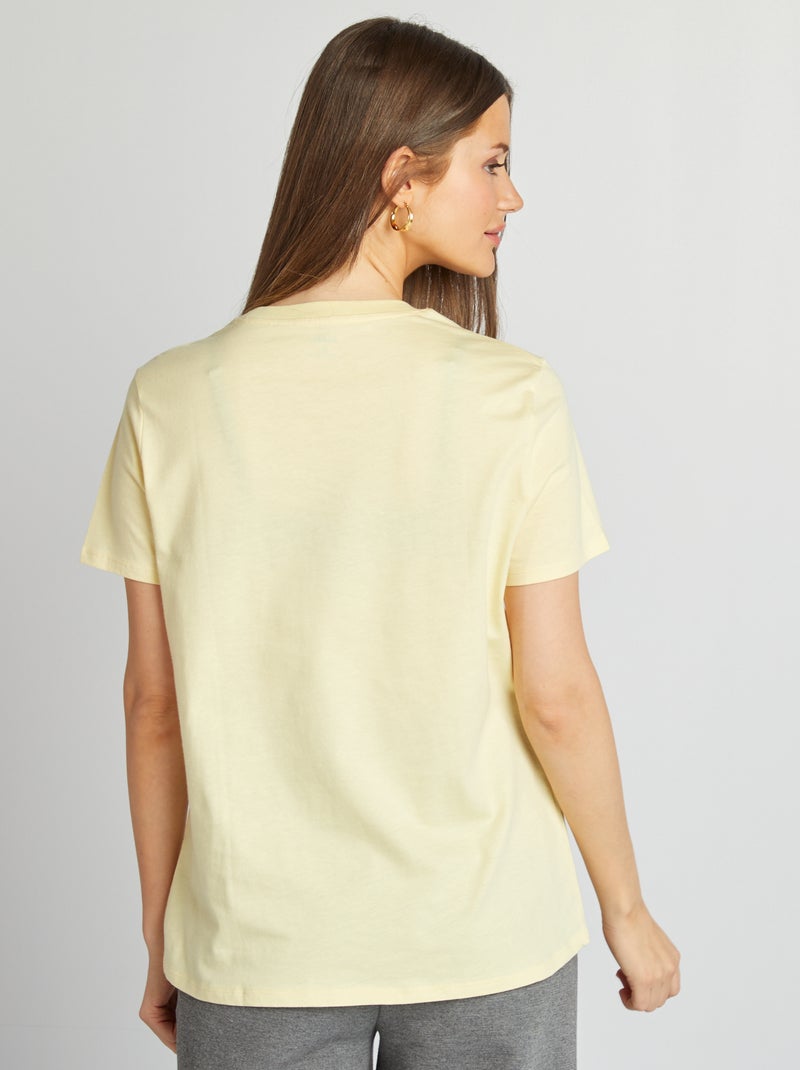 T-shirt en jersey manches courtes JAUNE - Kiabi