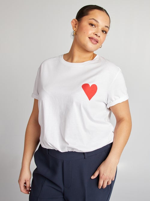 T-shirt en jersey manches courtes 'OUI' - Kiabi